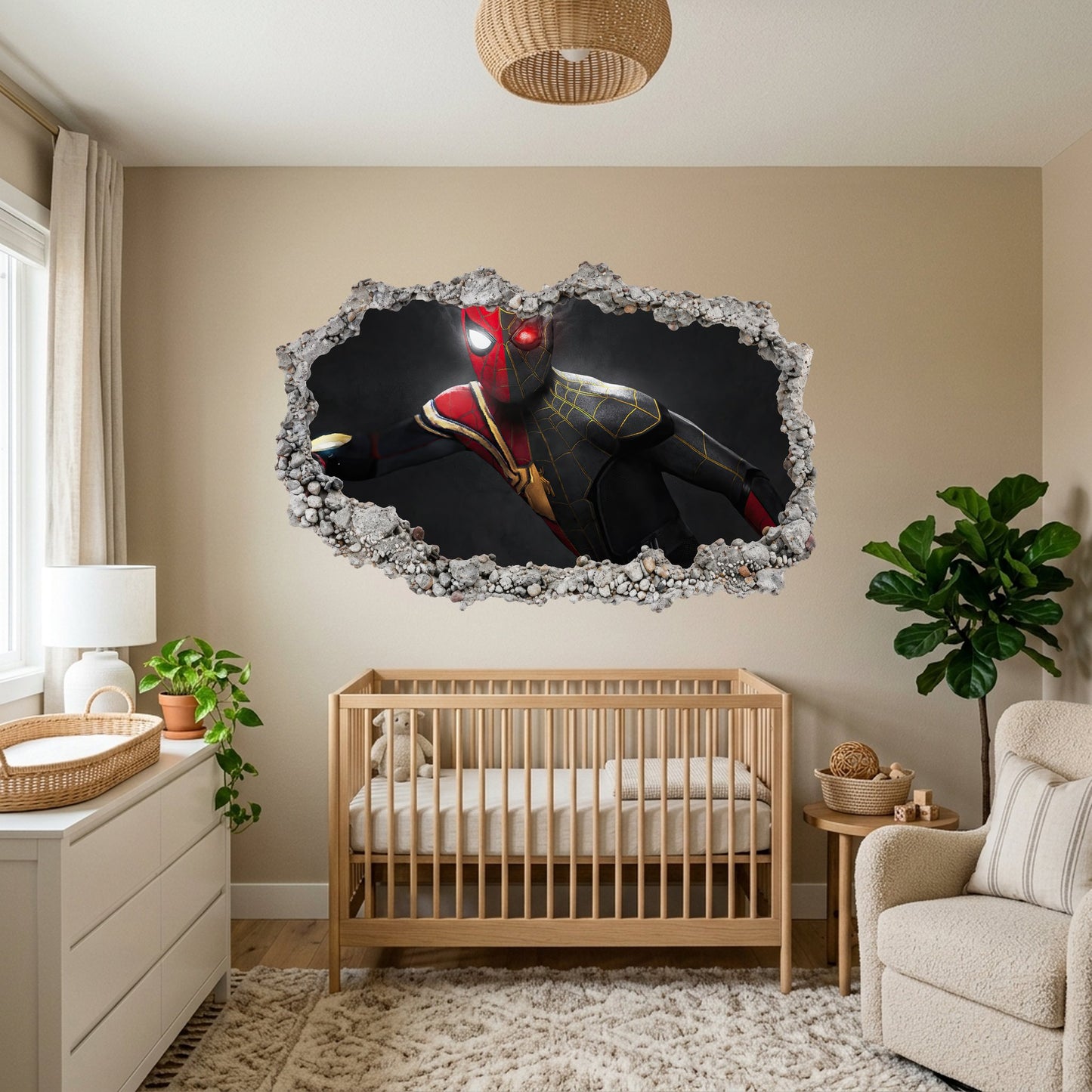 Spider-Man Peter Parker 3D Smashed Wall Decal 3D Effect Sticker 228