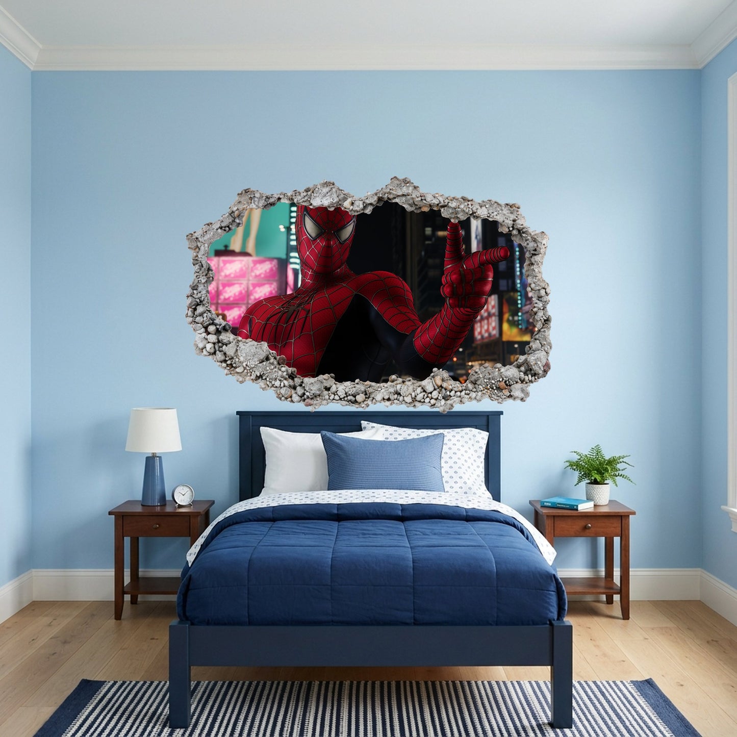 Spider-Man Peter Parker 3D Wall Hole Decal Bedroom Decor 221