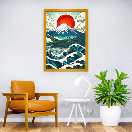 Spirit of Japan Mt Fuji Asian Style Poster | Wall Art for Home & Office | High-Quality Print - High-Quality Visual Display