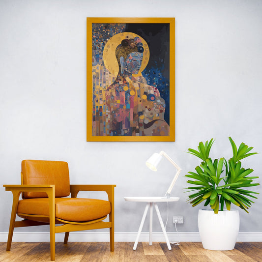 Spritual Halo Buddha Art Asian Style Poster | Wall Art for Home & Office | High-Quality Print - High-Quality Visual Display