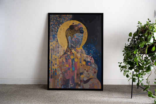 Spritual Halo Buddha Art Asian Style Poster | Wall Art for Home & Office | High-Quality Print - High-Quality Visual Display