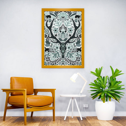 Stag skull Folk art Asian Style Poster | Wall Art for Home & Office | High-Quality Print - High-Quality Visual Display