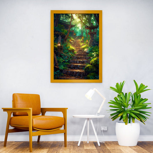 Stairs to the Pagoda Asian Style Poster | Wall Art for Home & Office | High-Quality Print - High-Quality Visual Display