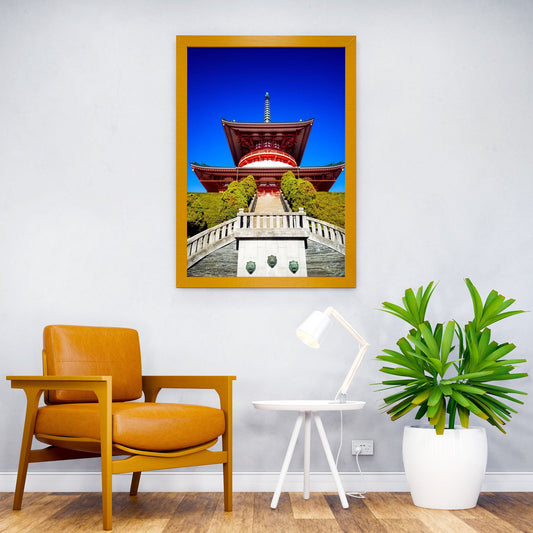Stairway to Peace Pagoda Asian Style Poster | Wall Art for Home & Office | High-Quality Print - High-Quality Visual Display