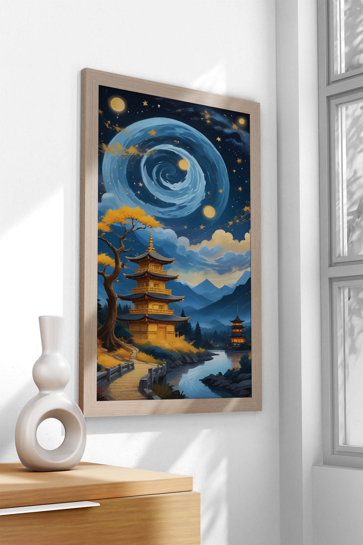 Starry Night bonsai Asian Style Poster | Wall Art for Home & Office | High-Quality Print - High-Quality Visual Display