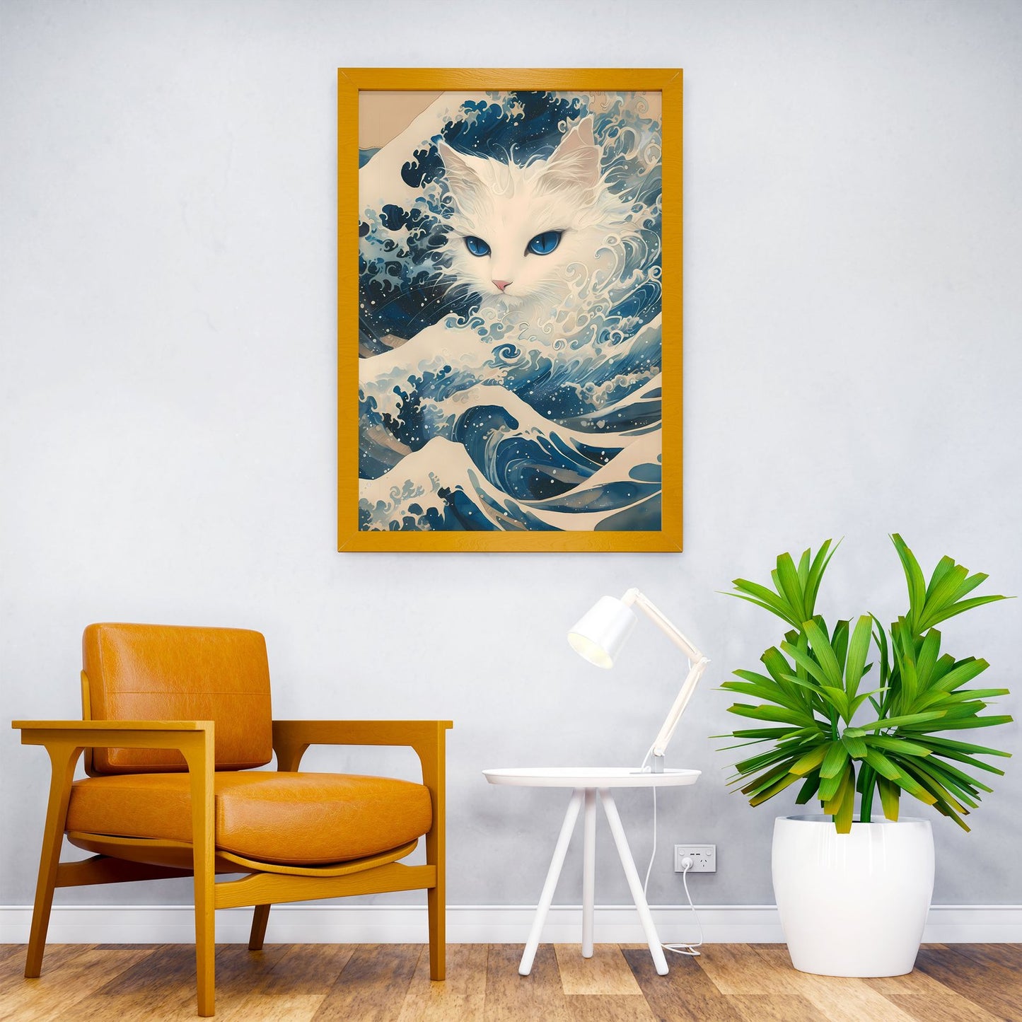 Starry Wave Cat Asian Style Poster | Wall Art for Home & Office | High-Quality Print - High-Quality Visual Display