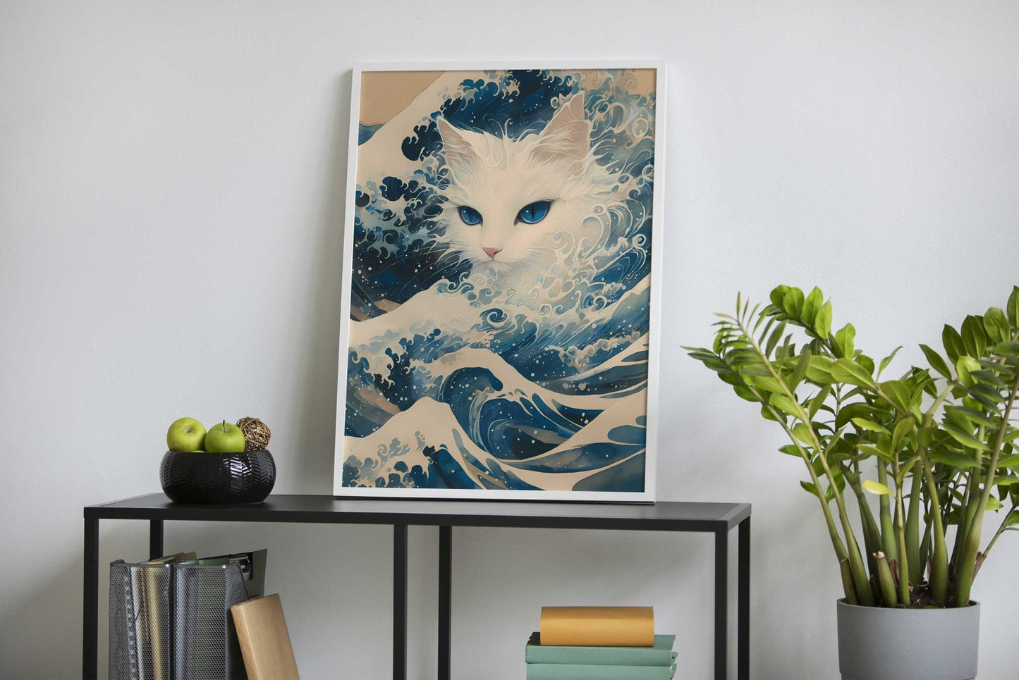 Starry Wave Cat Asian Style Poster | Wall Art for Home & Office | High-Quality Print - High-Quality Visual Display