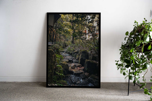 Stone Path Through Forest at Hiroshima Asian Style Poster | Wall Art for Home & Office | High-Quality Print - High-Quality Visual Display