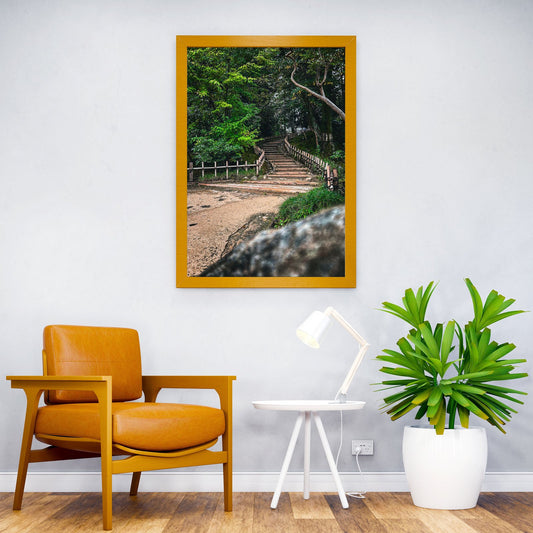 Stone Steps in a Japanese Garden Asian Style Poster | Wall Art for Home & Office | High-Quality Print - High-Quality Visual Display