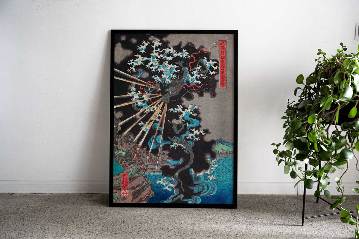 Stormy dragon Asian Style Poster | Wall Art for Home & Office | High-Quality Print - High-Quality Visual Display