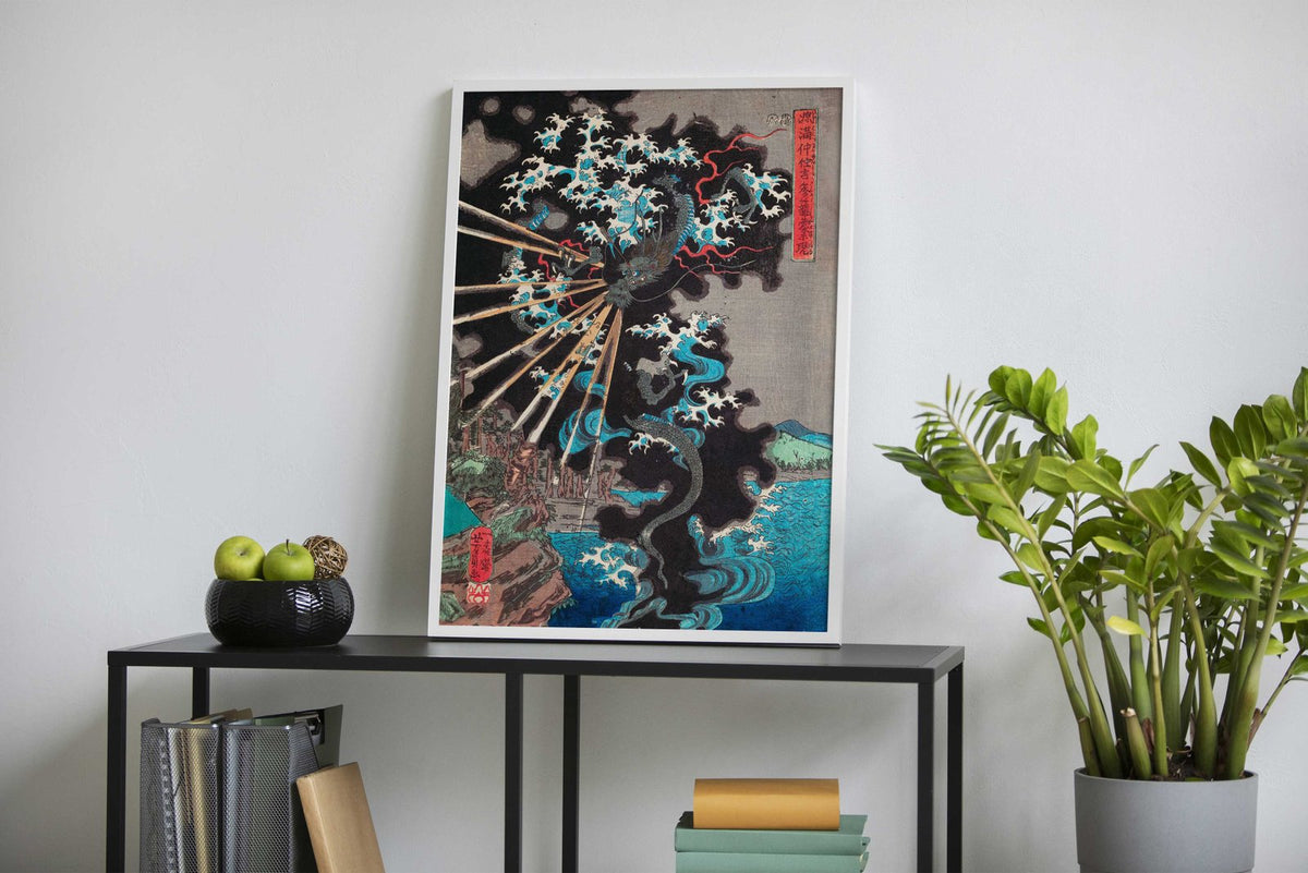 Stormy dragon Asian Style Poster | Wall Art for Home & Office | High-Quality Print - High-Quality Visual Display