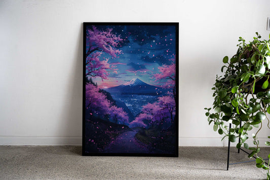 Street View Mountains Asian Style Poster | Wall Art for Home & Office | High-Quality Print - High-Quality Visual Display