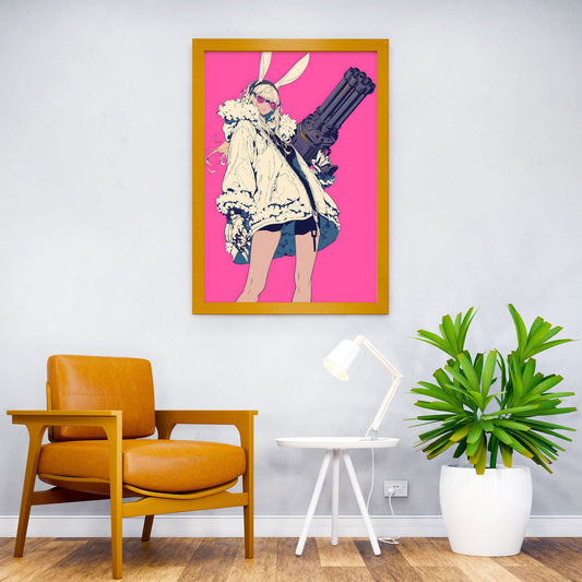 Streetstyle Gatling Girl Asian Style Poster | Wall Art for Home & Office | High-Quality Print - High-Quality Visual Display