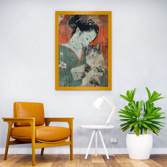 Suki with a cat Asian Style Poster | Wall Art for Home & Office | High-Quality Print - High-Quality Visual Display