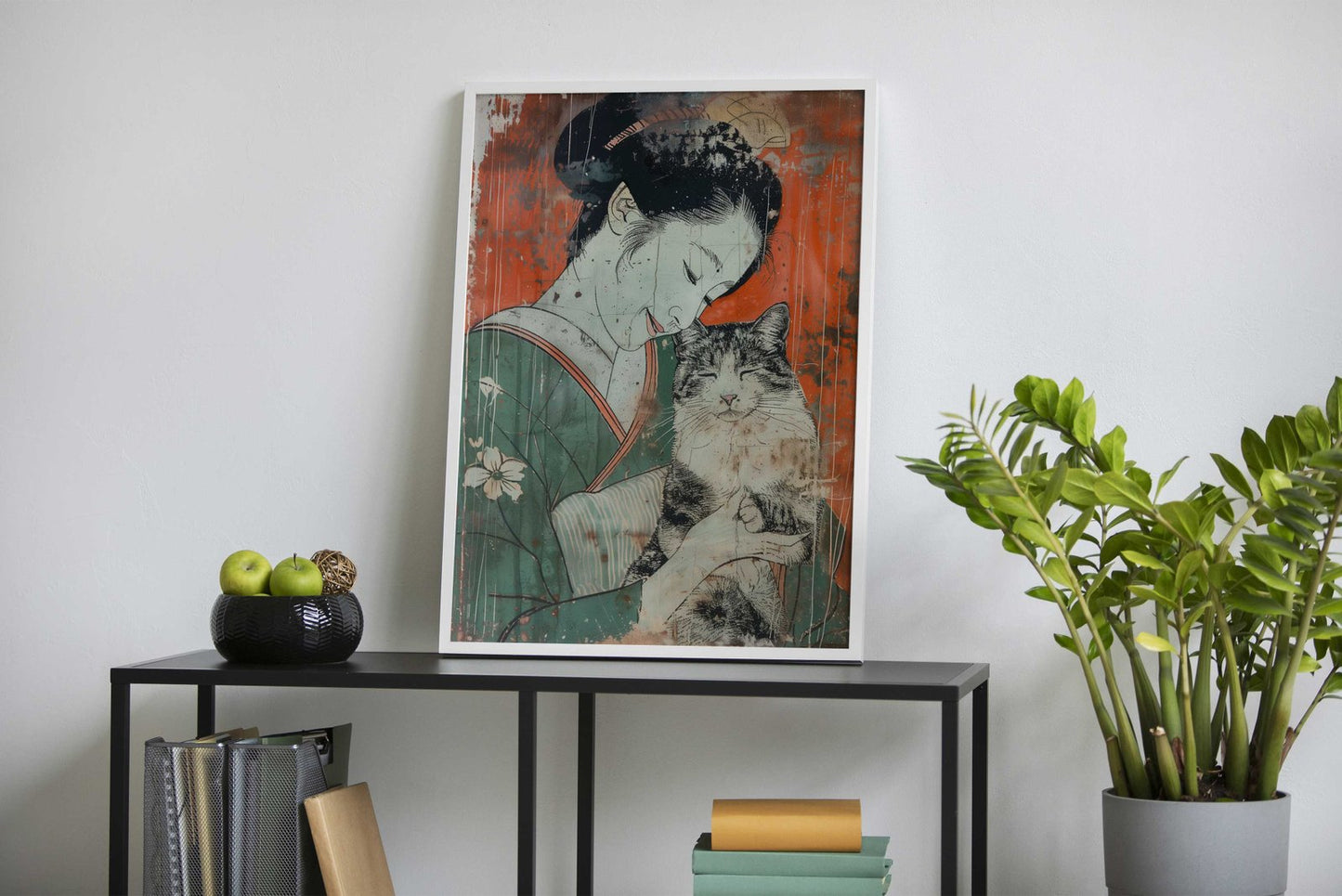 Suki with a cat Asian Style Poster | Wall Art for Home & Office | High-Quality Print - High-Quality Visual Display