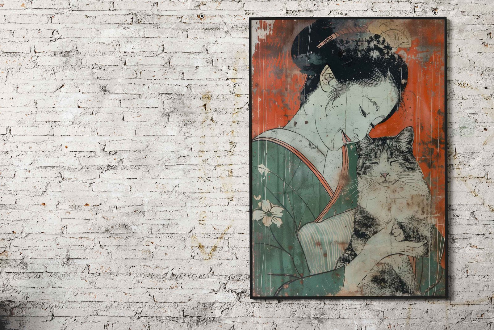 Suki with a cat Asian Style Poster | Wall Art for Home & Office | High-Quality Print - High-Quality Visual Display