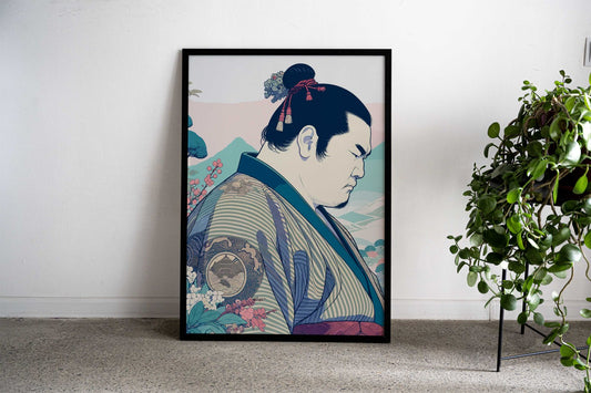 Sumo Wrestler Asian Style Poster | Wall Art for Home & Office | High-Quality Print - High-Quality Visual Display