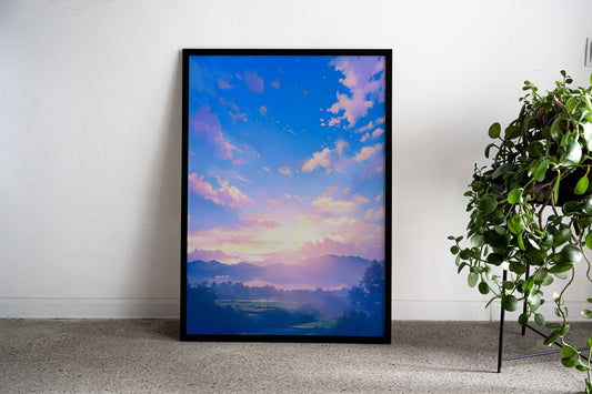 Sunrise Landscape Asian Style Poster | Wall Art for Home & Office | High-Quality Print - High-Quality Visual Display