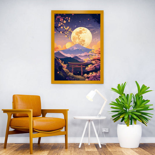 Sunrise moonlight Japan Asian Style Poster | Wall Art for Home & Office | High-Quality Print - High-Quality Visual Display