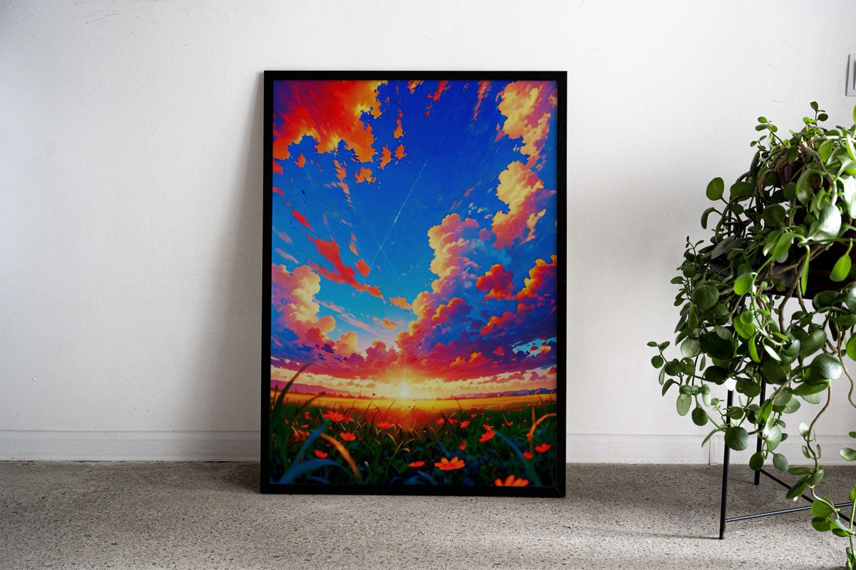 Sunset Anime Asian Style Poster | Wall Art for Home & Office | High-Quality Print - High-Quality Visual Display