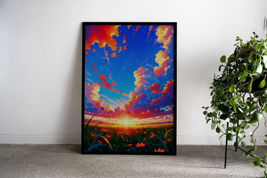 Sunset Anime Asian Style Poster | Wall Art for Home & Office | High-Quality Print - High-Quality Visual Display