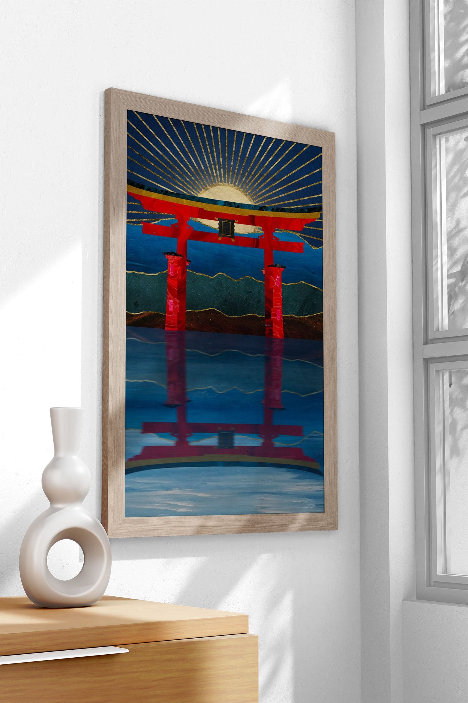 Sunset Gate Asian Style Poster | Wall Art for Home & Office | High-Quality Print - High-Quality Visual Display