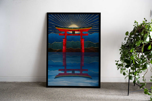 Sunset Gate Asian Style Poster | Wall Art for Home & Office | High-Quality Print - High-Quality Visual Display