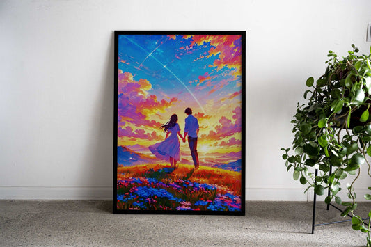 Sunset Love Asian Style Poster | Wall Art for Home & Office | High-Quality Print - High-Quality Visual Display