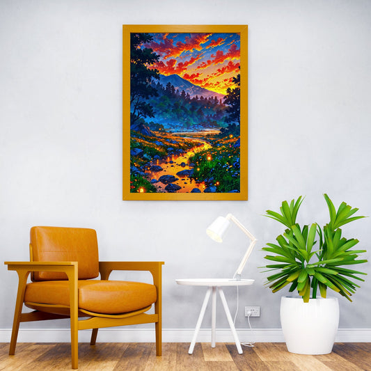 Sunset the nature Asian Style Poster | Wall Art for Home & Office | High-Quality Print - High-Quality Visual Display