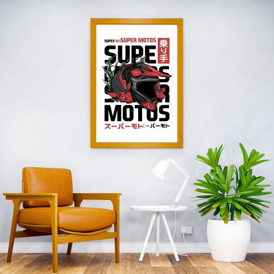 Supermoto Asian Style Poster | Wall Art for Home & Office | High-Quality Print - High-Quality Visual Display