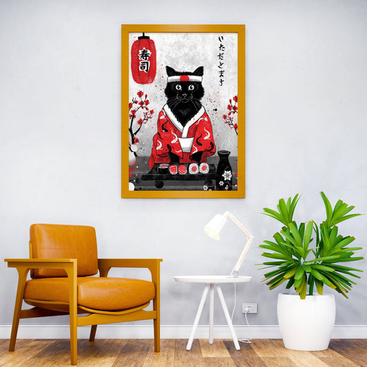 Sushi Cat - Ruby Art Asian Style Poster | Wall Art for Home & Office | High-Quality Print - High-Quality Visual Display