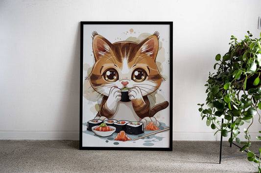 Sushi Cat Japan Asian Style Poster | Wall Art for Home & Office | High-Quality Print - High-Quality Visual Display