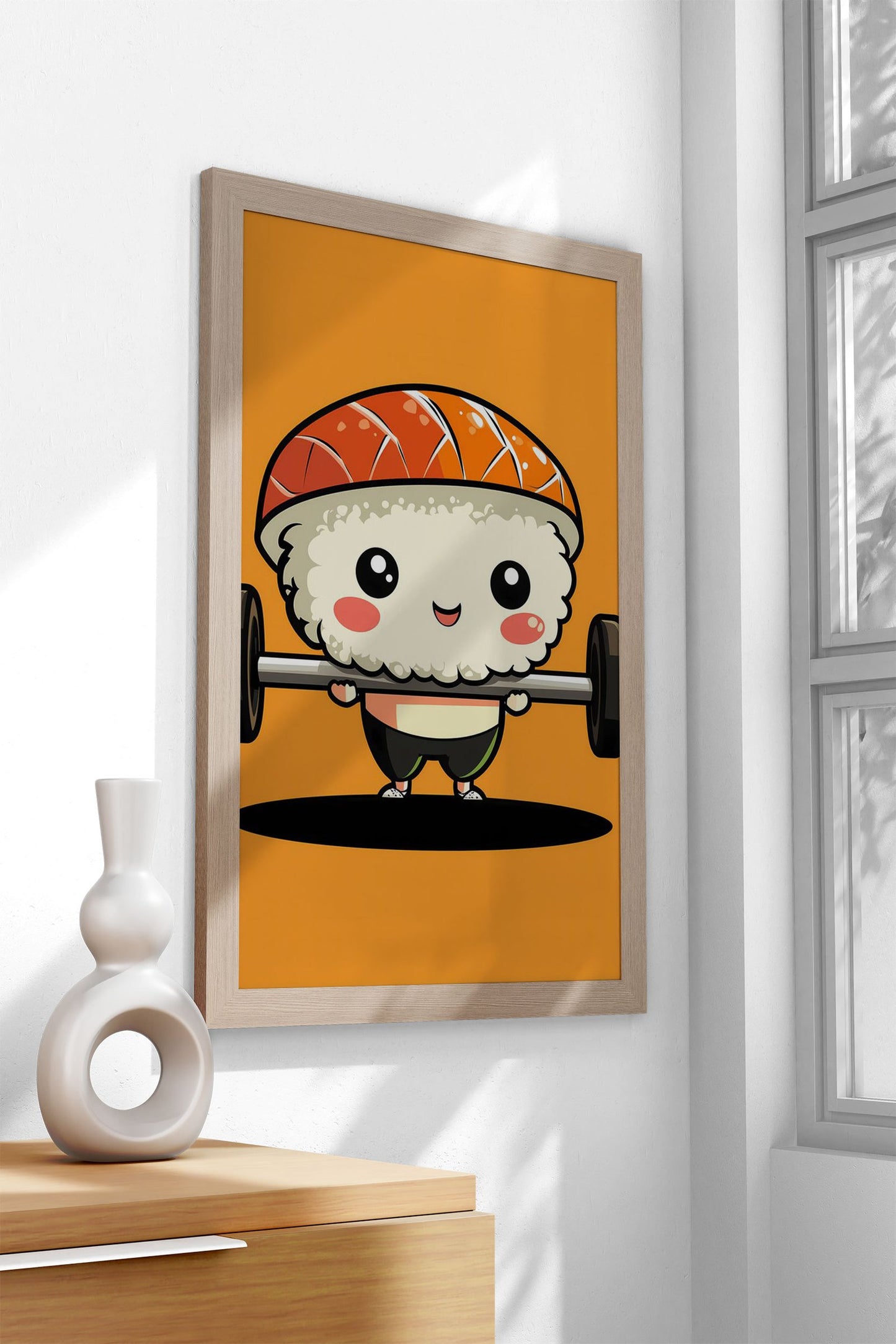 Sushi Lifting Weights Asian Style Poster | Wall Art for Home & Office | High-Quality Print - High-Quality Visual Display