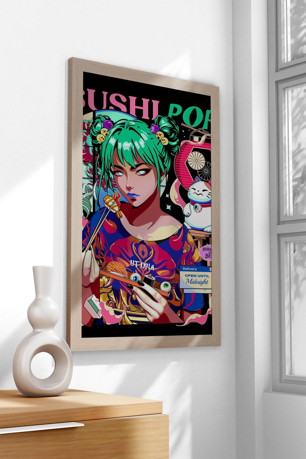 Sushi Pop Girl Anime Food Asian Style Poster | Wall Art for Home & Office | High-Quality Print - High-Quality Visual Display