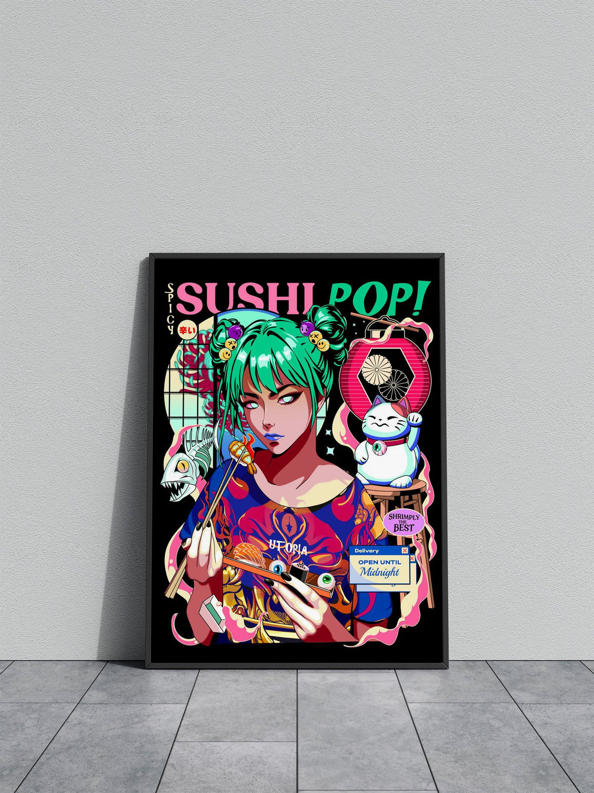 Sushi Pop Girl Anime Food Asian Style Poster | Wall Art for Home & Office | High-Quality Print - High-Quality Visual Display