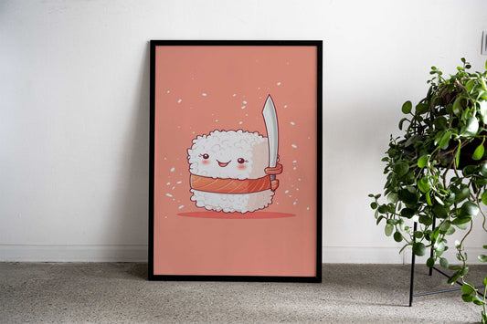 Sushi Samurai Asian Style Poster | Wall Art for Home & Office | High-Quality Print - High-Quality Visual Display