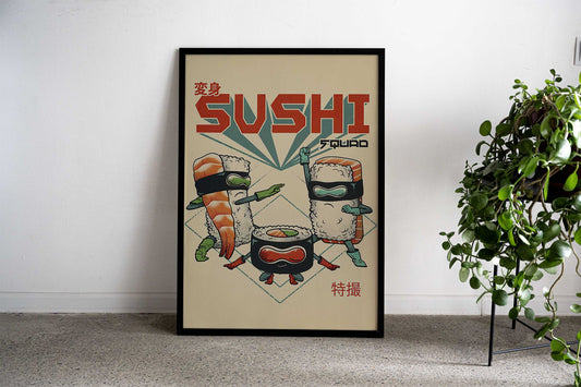 Sushi Squad Asian Style Poster | Wall Art for Home & Office | High-Quality Print - High-Quality Visual Display