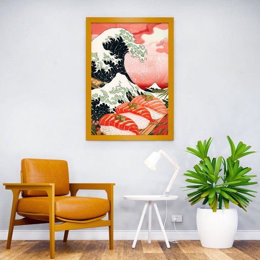Sushi Wave Japan Asian Style Poster | Wall Art for Home & Office | High-Quality Print - High-Quality Visual Display