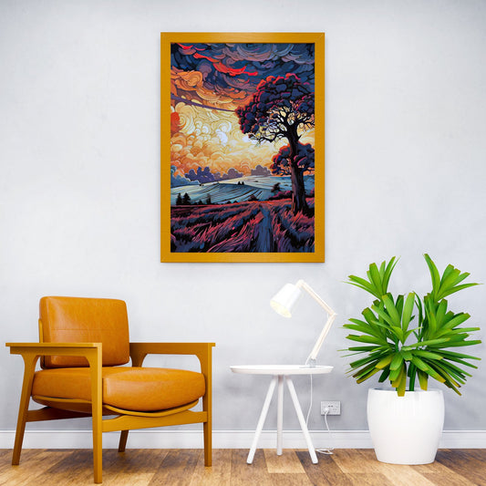 Swirling Sky Asian Style Poster | Wall Art for Home & Office | High-Quality Print - High-Quality Visual Display