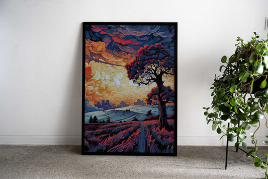 Swirling Sky Asian Style Poster | Wall Art for Home & Office | High-Quality Print - High-Quality Visual Display