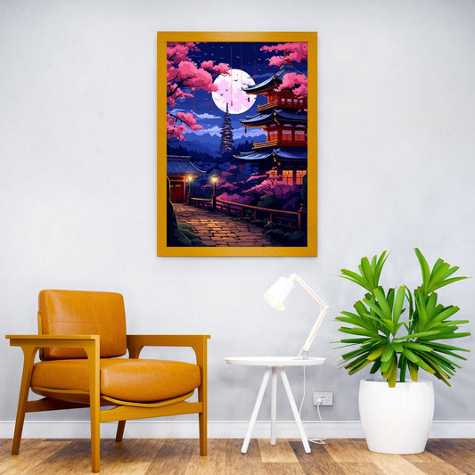 Synthwave Garden Japan Asian Style Poster | Wall Art for Home & Office | High-Quality Print - High-Quality Visual Display