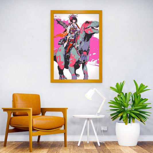 T Rex Geisha Sniper Asian Style Poster | Wall Art for Home & Office | High-Quality Print - High-Quality Visual Display