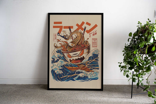 THE GREAT RAMEN OFF KANAGA Asian Style Poster | Wall Art for Home & Office | High-Quality Print - High-Quality Visual Display
