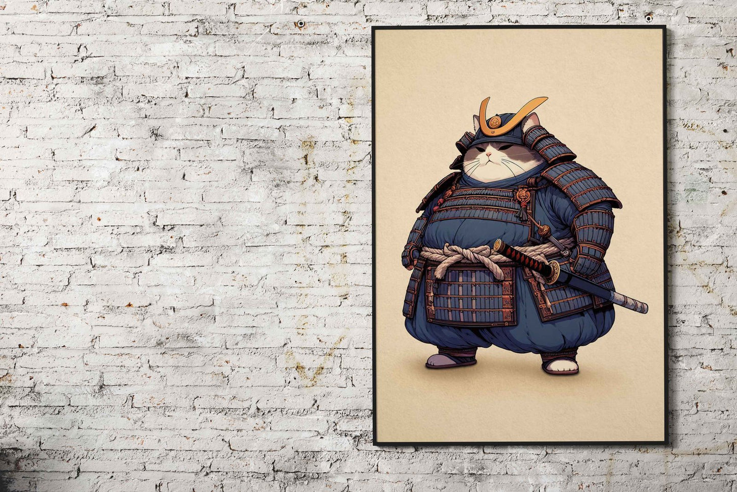 Tabby Cat Samurai Asian Style Poster | Wall Art for Home & Office | High-Quality Print - High-Quality Visual Display