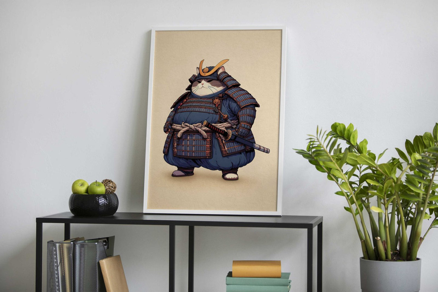 Tabby Cat Samurai Asian Style Poster | Wall Art for Home & Office | High-Quality Print - High-Quality Visual Display