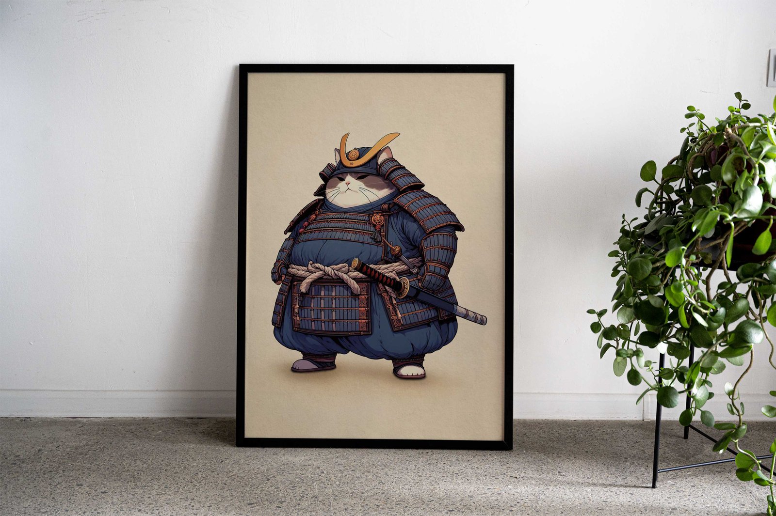 Tabby Cat Samurai Asian Style Poster | Wall Art for Home & Office | High-Quality Print - High-Quality Visual Display