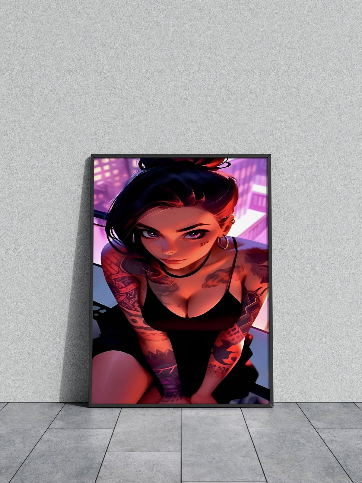 Tattooed Anime Girl Asian Style Poster | Wall Art for Home & Office | High-Quality Print - High-Quality Visual Display