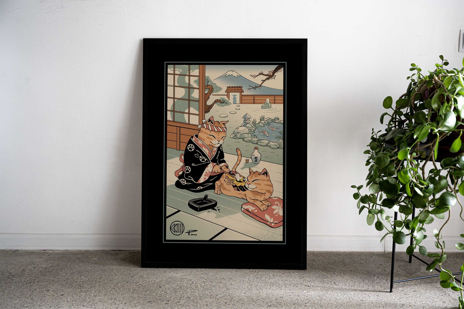 Tattooed Meowster Asian Style Poster | Wall Art for Home & Office | High-Quality Print - High-Quality Visual Display