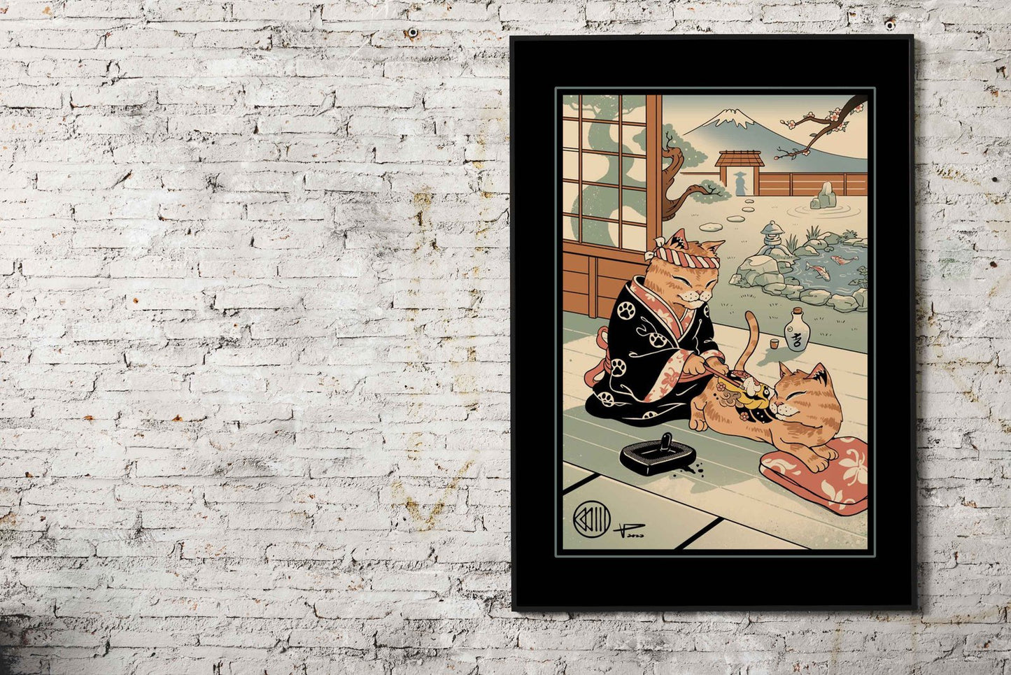 Tattooed Meowster Asian Style Poster | Wall Art for Home & Office | High-Quality Print - High-Quality Visual Display