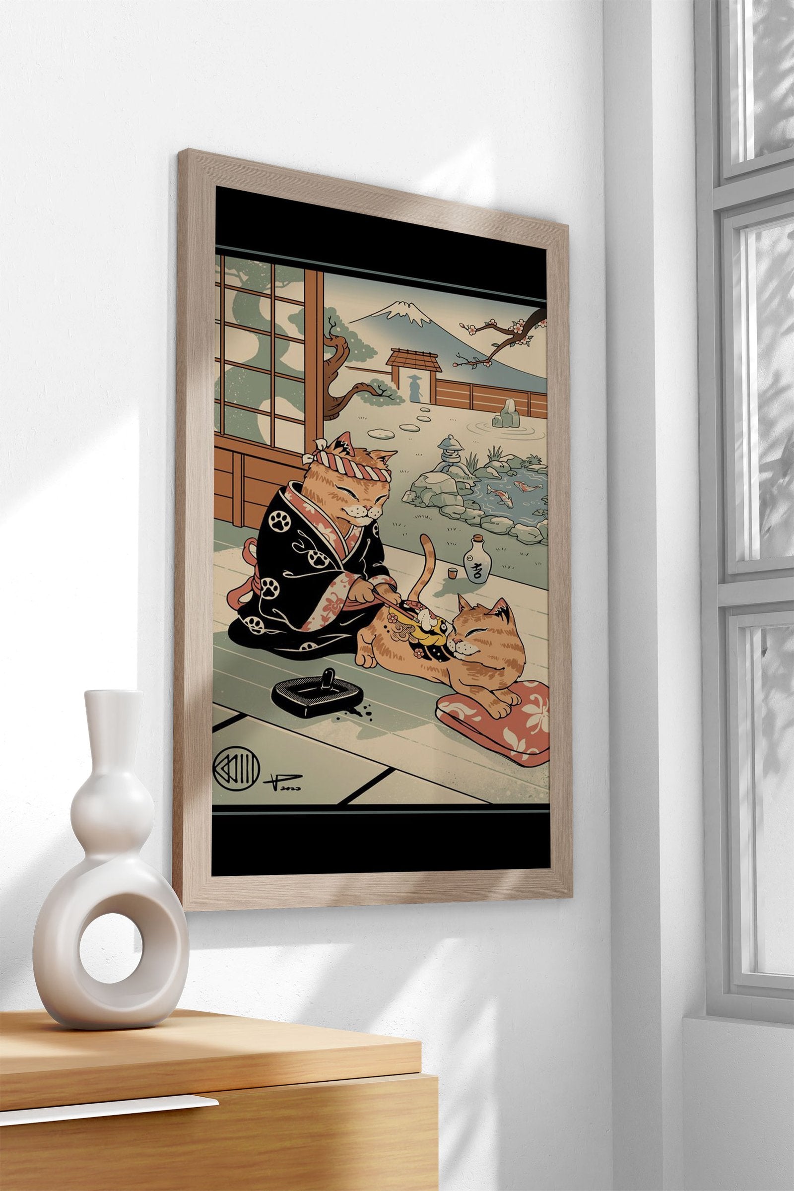 Tattooed Meowster Asian Style Poster | Wall Art for Home & Office | High-Quality Print - High-Quality Visual Display